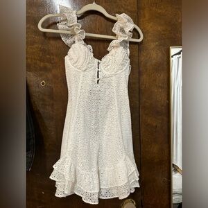 White Eyelet Ruffle Dress